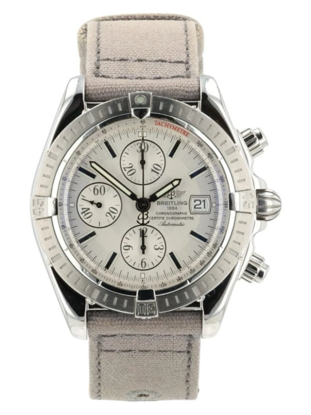 Breitling Chronomat Silver Dial Stainless Steel 44mm Automatic Mens Watch A13356